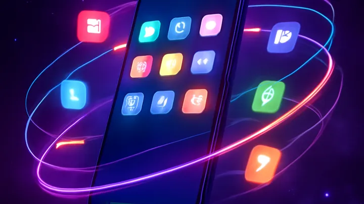 6444 BAT COM Sleek smartphone floating in space